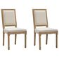 Hearth and Haven Upholstered Side Chair with Square Backrest in Beige (Set of 2), , large