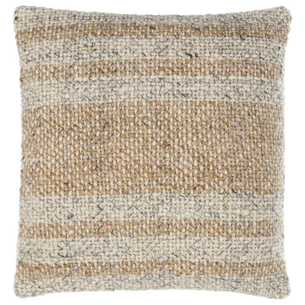 Surya Lesley 22" x 22" Throw Pillow in Tan and Beige, , large