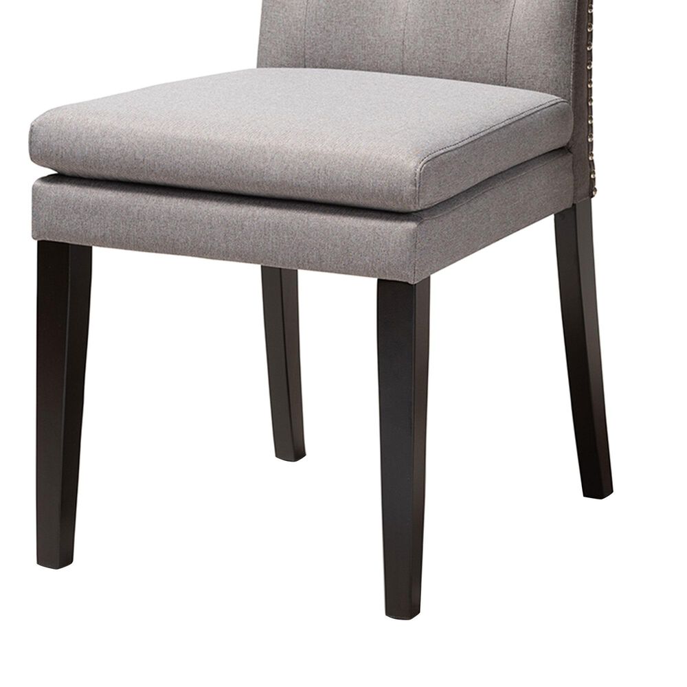 Baxton Studio Dylin Side Chair with Gray Cushion in Espresso Brown (Set of 2), , large
