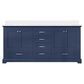 Lexora Home Dukes 72" Double Bathroom Vanity in Navy Blue with 2 cm White Cultured Marble Top and Rectangular Sinks, , large