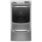 Maytag 5 Cu. Ft. Front Load Washer and 7.3 Cu. Ft. Gas Dryer Laundry Pair with Pedestal in Metallic Slate, , large