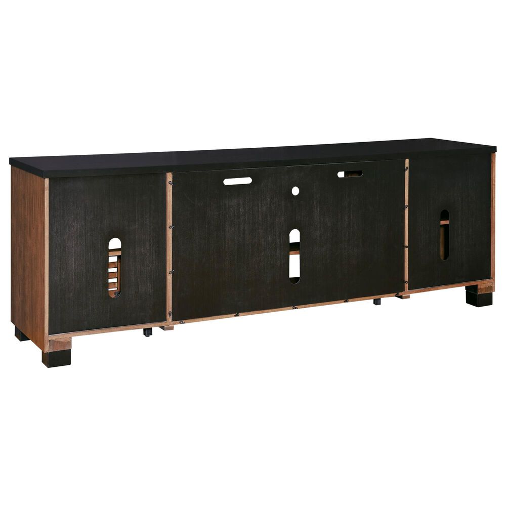 Ashley Kallari 84" XL TV Stand in Warm Brown and Matte Black, , large