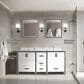 Lexora Home Ziva 72" Double Bathroom Vanity in White with 2 cm White Cultured Marble Top and Rectangular Sinks, , large