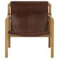 Joybird Hazel Leather Accent Chair in Chocolate and Natural, , large