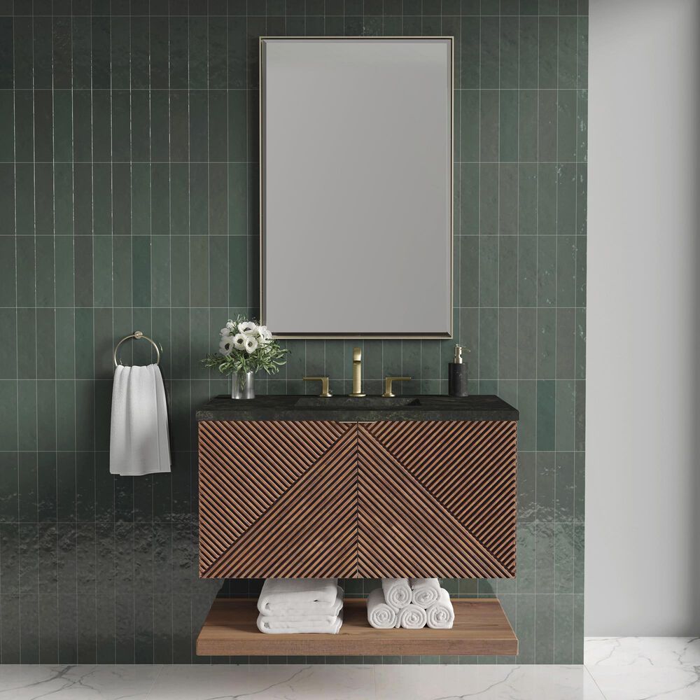 James Martin Marcello 36" Single Bathroom Vanity in Chestnut with 3 cm Phantome Eclos Top and Rectangular Sink, , large