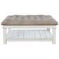 Signature Design by Ashley Kanwyn Upholstered Ottoman Cocktail Table in Whitewash, , large