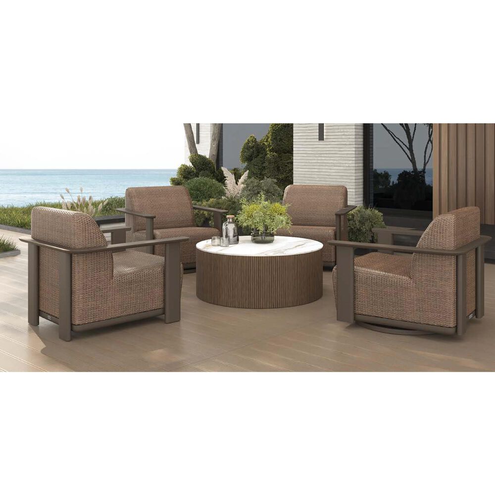 Ebel Outdoor Furniture Corte Patio Swivel Glider Chair in Cocoa and Hazel, , large