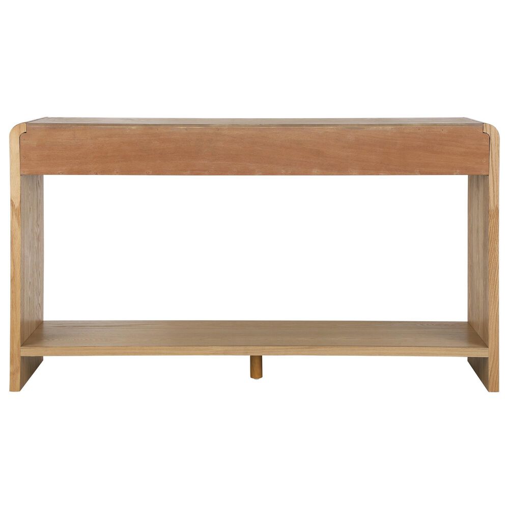 Hearth and Haven 3-Drawer Console Table with Open Shelf in Brown, , large
