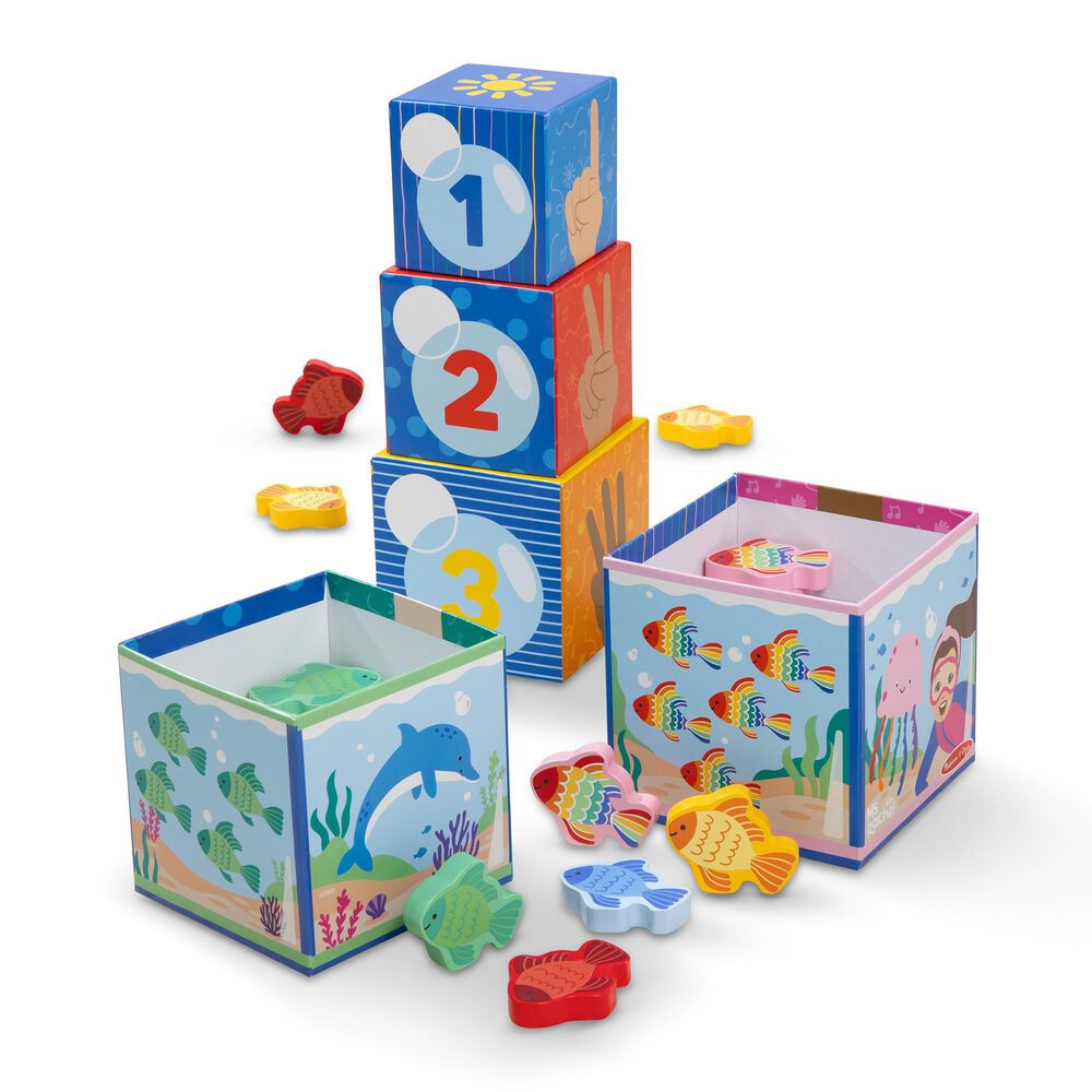 Melissa & Doug Ms. Rachel Sort & Count Nesting Blocks, , large