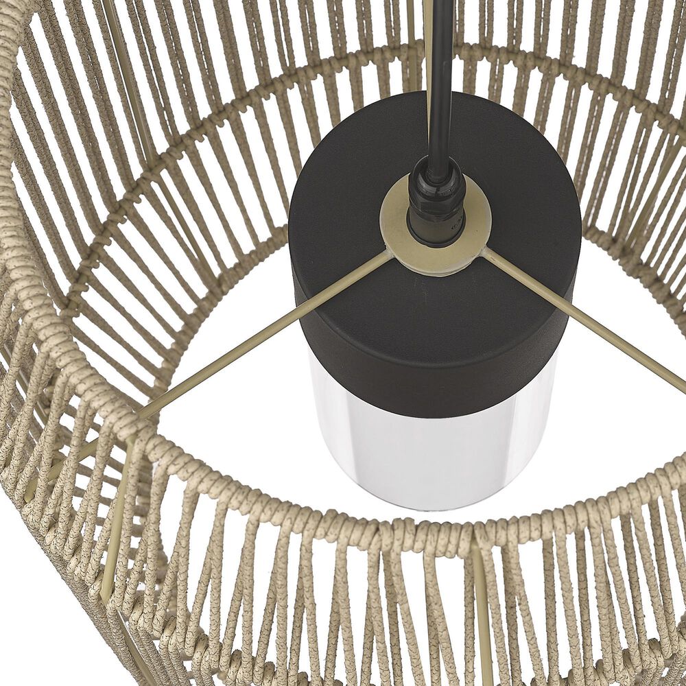 Golden Lighting Seabrooke 1-Light Outdoor Pendant in Natural Black, , large