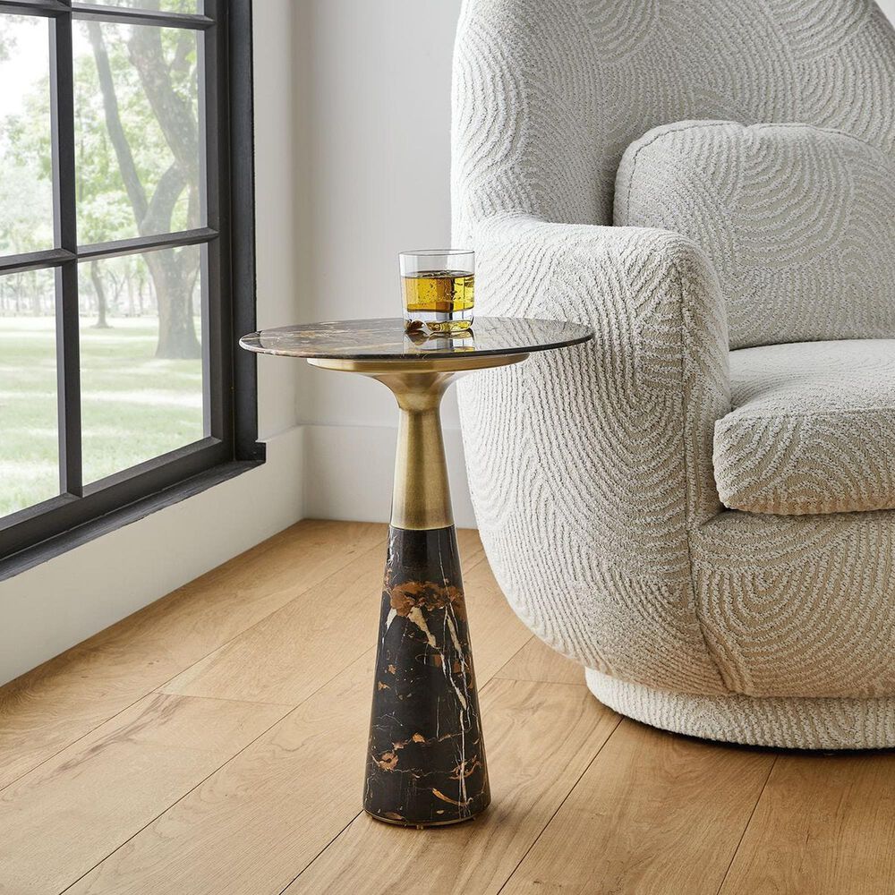 Uttermost Pier Accent Table in Michelangelo and Brass, , large