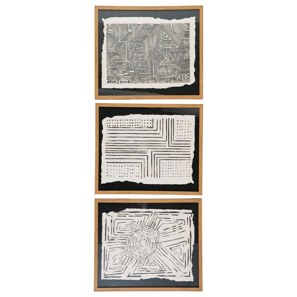 Ashley Wonderstow 23.75&quot; x 19.75&quot; 3-Piece Wall Art Set in Black and Beige, , large