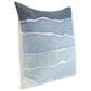 Classic Home Stillness Bikram 22" x 22" Throw Pillow in Capri Blue and White, , large
