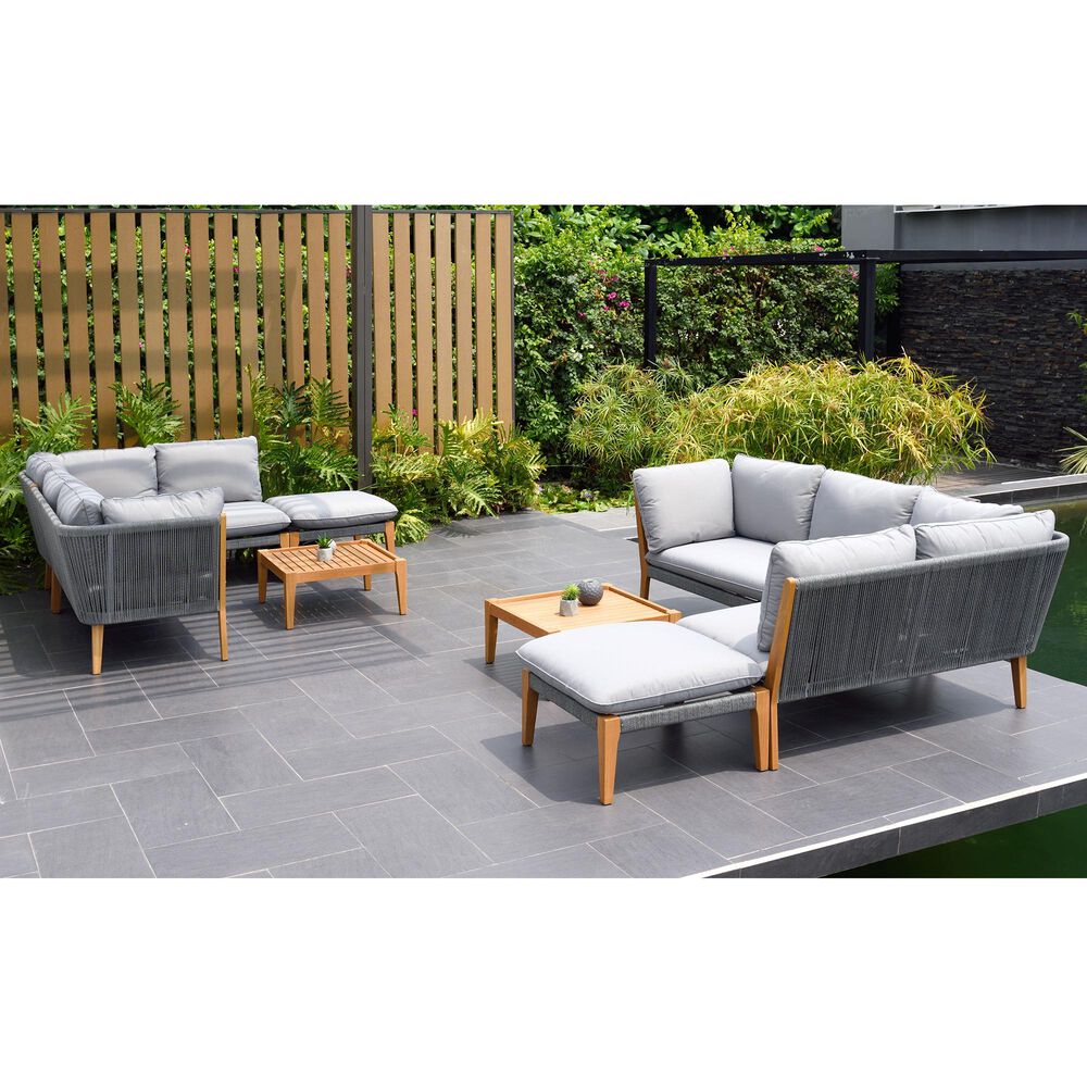 International Home Miami Amazonia 8-Piece Patio Seating Set in Brown/Grey, , large