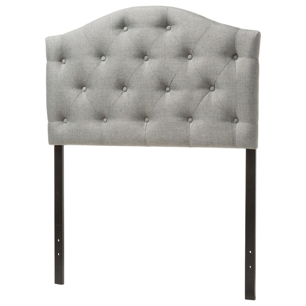 Baxton Studio Myra Twin Upholstered Panel Headboard in Grey, , large