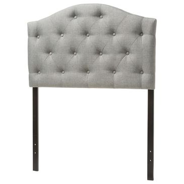 Baxton Studio Myra Twin Upholstered Panel Headboard in Grey, , large