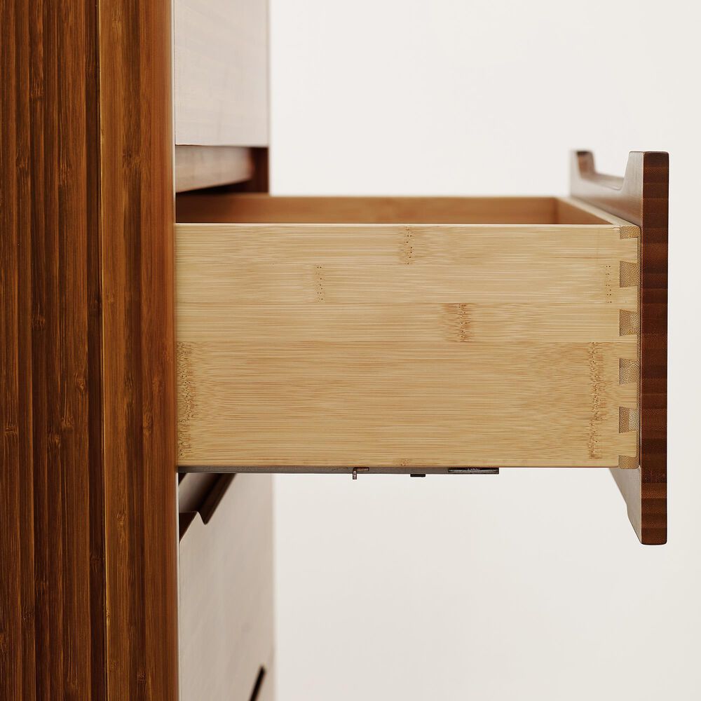 Natural Bamboo Furnishings Five Drawer High Chest, Amber, , large