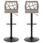 Lumisource Folia Swivel Barstool in Black and Light Grey (Set of 2), , large