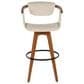 Lumisource Oracle Swivel Barstool with Cream Cushion in Walnut and Black, , large