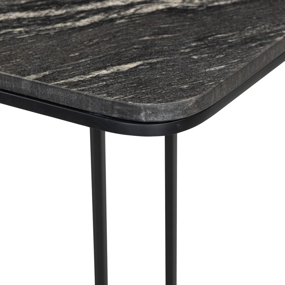 Four Hands Adalley End Table in Polished Black and Matte Black, , large