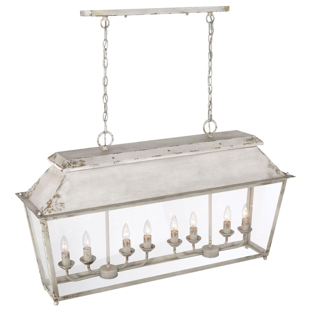 Golden Lighting Abingdon 8-Light Linear Pendant in Antique Ivory, , large