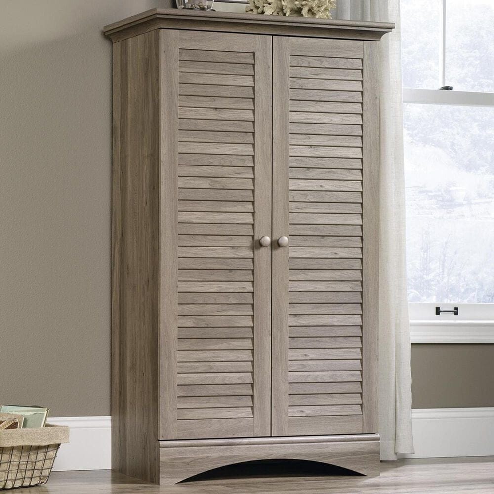 Living Essentials Harbor View Storage Cabinet in Salt Oak Finish, , large