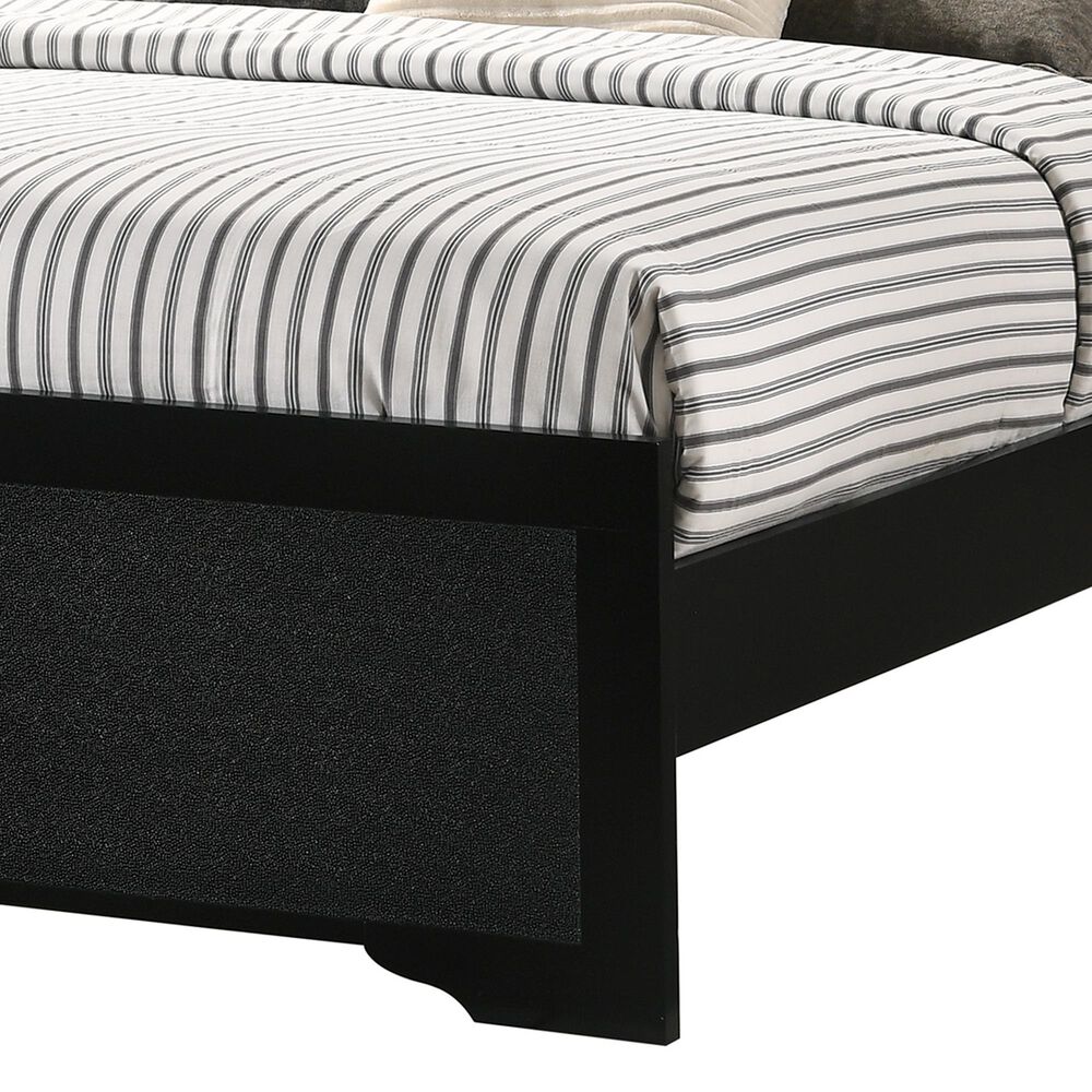 Crown Mark Amalia Queen Upholstered Panel Bed in Black, , large