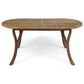 Hearth and Haven 70" Outdoor Oval Dining Table with Slatted Tabletop and Curved Y-Shaped Legs in Teak, , large