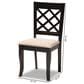 Baxton Studio Verner Side Chair with Sand Cushion in Espresso Brown (Set of 4), , large