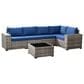 HOMLUX 6-Piece Outdoor Wicker Sectional Patio Furniture Set in Navy Blue, , large