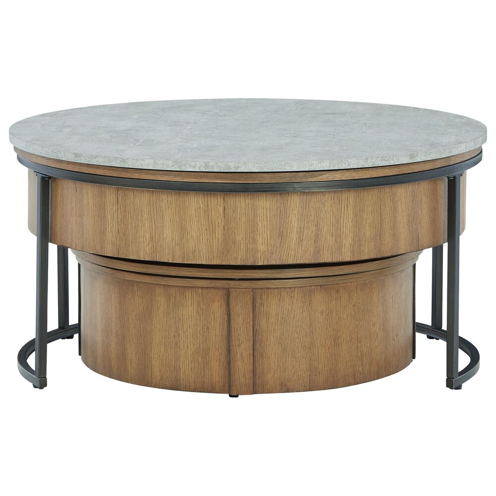 Ashley Fridley 2-Piece Nesting Coffee Table Set in Natural, Gray and Black, , large