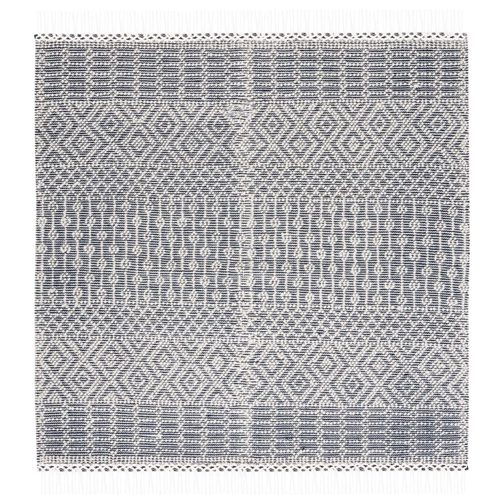 Safavieh Natura NAT852N 6" Square Ivory and Navy Area Rug, , large