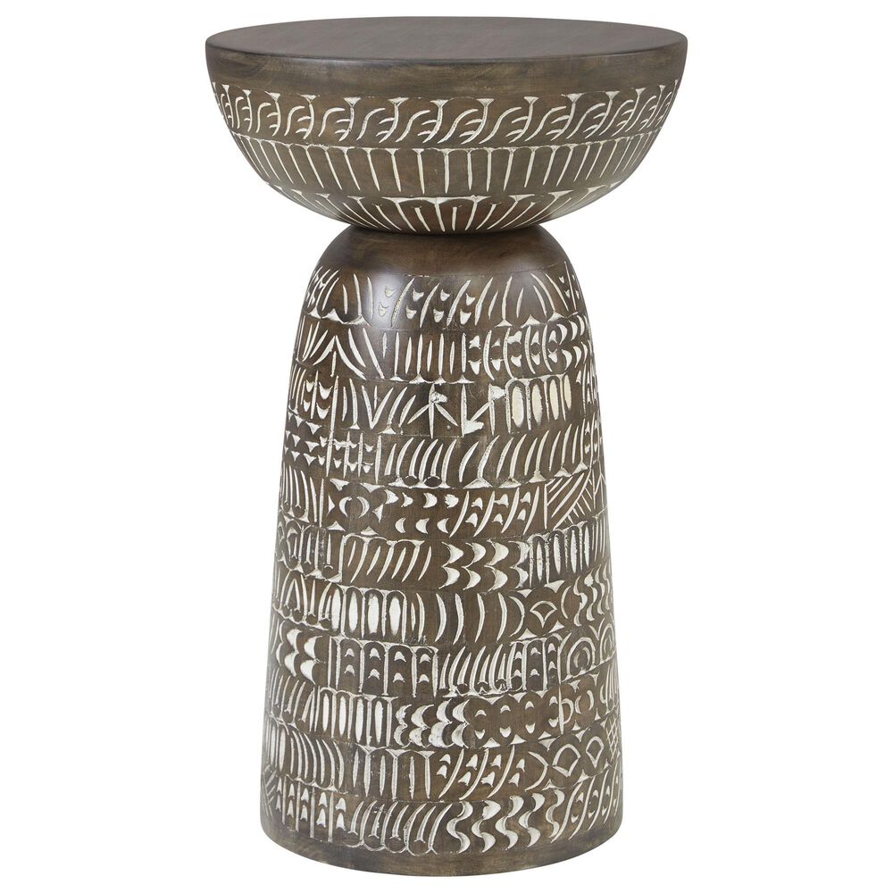 Ashley Hadcher Accent Table in Warm Brown and Cream, , large