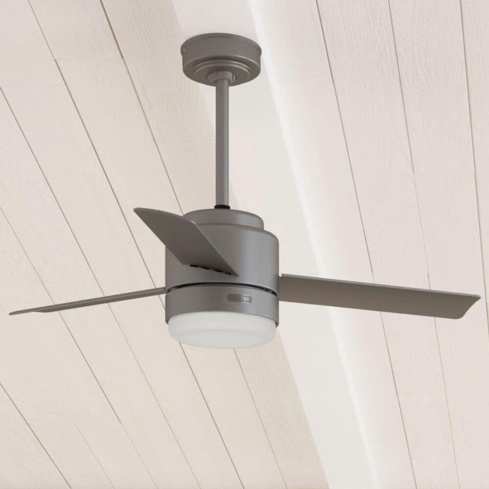Hunter Gilmour 44&quot; Outdoor Ceiling Fan with LED Lights in Matte Silver, , large