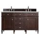 James Martin Vanities Brittany 60" Double Bathroom Vanity in Burnished Mahogany with 3 cm Lime Delight Quartz Top and Rectangular Sinks, , large