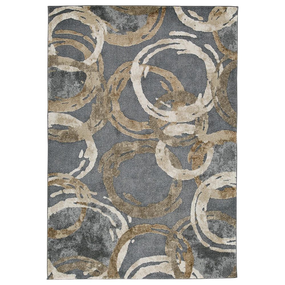 Ashley Faelyn 7"10" x 9"10" Gray, Brown and White Area Rug, , large