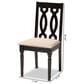 Baxton Studio Cherese Side Chair with Sand Cushion in Espresso Brown (Set of 4), , large
