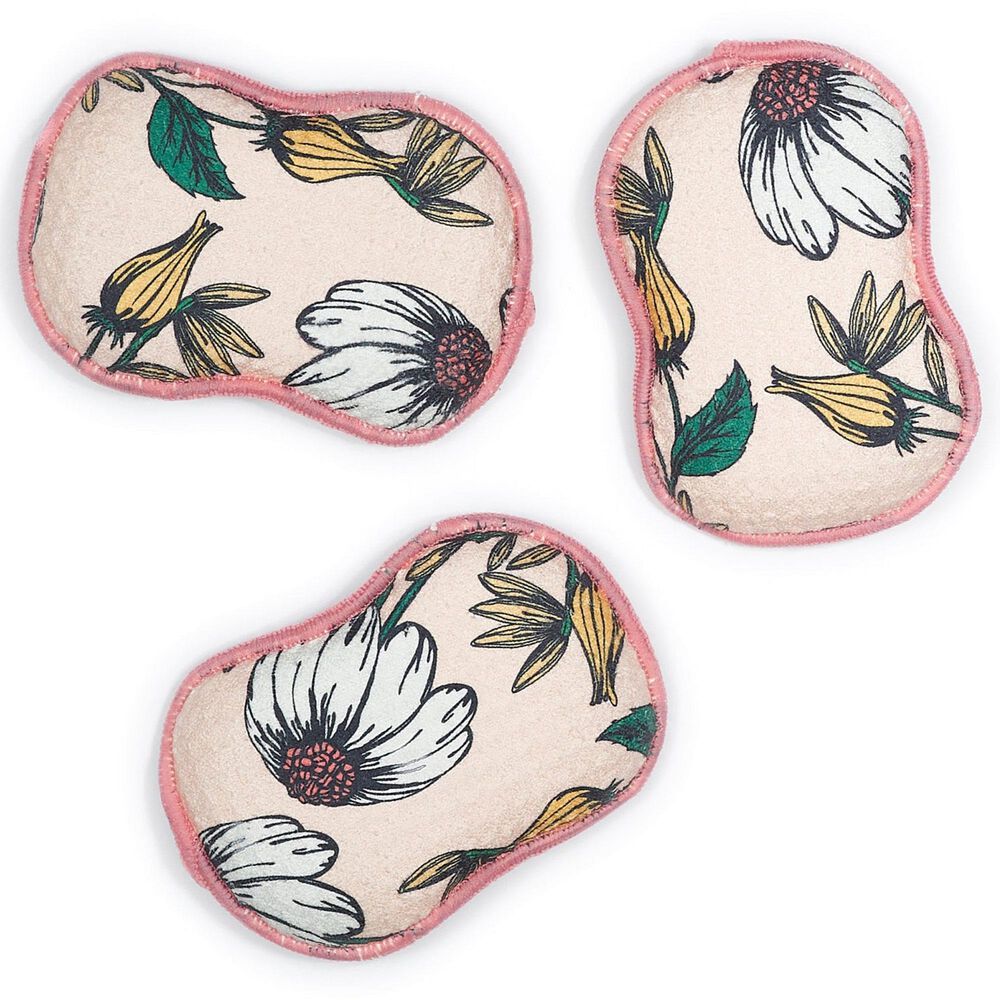 Once Again Home Sunflower Trail Reusable Sponges in Vanilla (Set of 3), , large