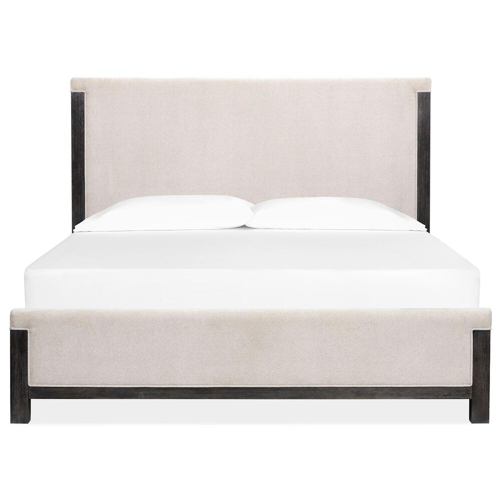 Nicolette Home Plum Creek King Panel Upholstered Bed with Two Nightstands in Ravenwood Black, , large