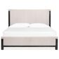 Nicolette Home Plum Creek King Panel Upholstered Bed with Two Nightstands in Ravenwood Black, , large