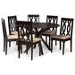 Baxton Studio Callie 7-Piece Dining Set in Sand/Dark Brown, , large