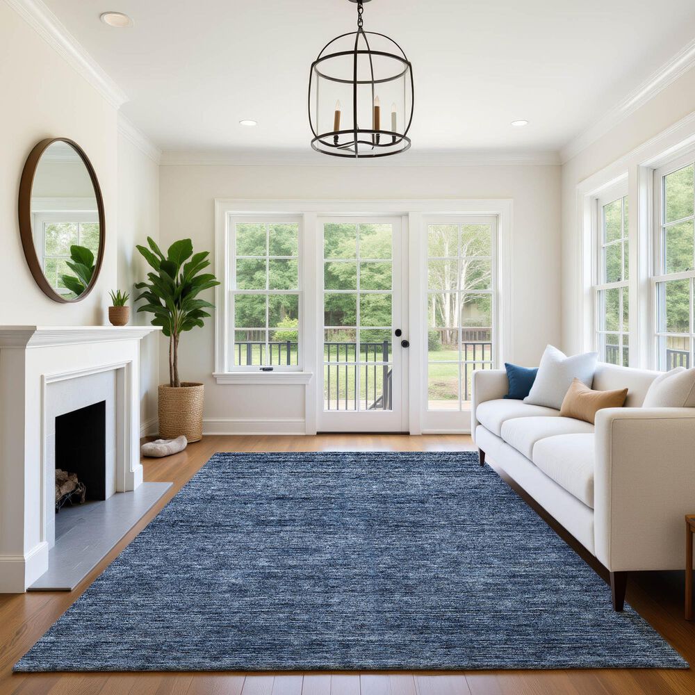 Dalyn Rug Company Soft Essentials Solid Navy 9' x 12' Indoor/Outdoor Area Rug, , large