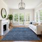 Dalyn Rug Company Soft Essentials Solid Navy 9" x 12" Indoor/Outdoor Area Rug, , large