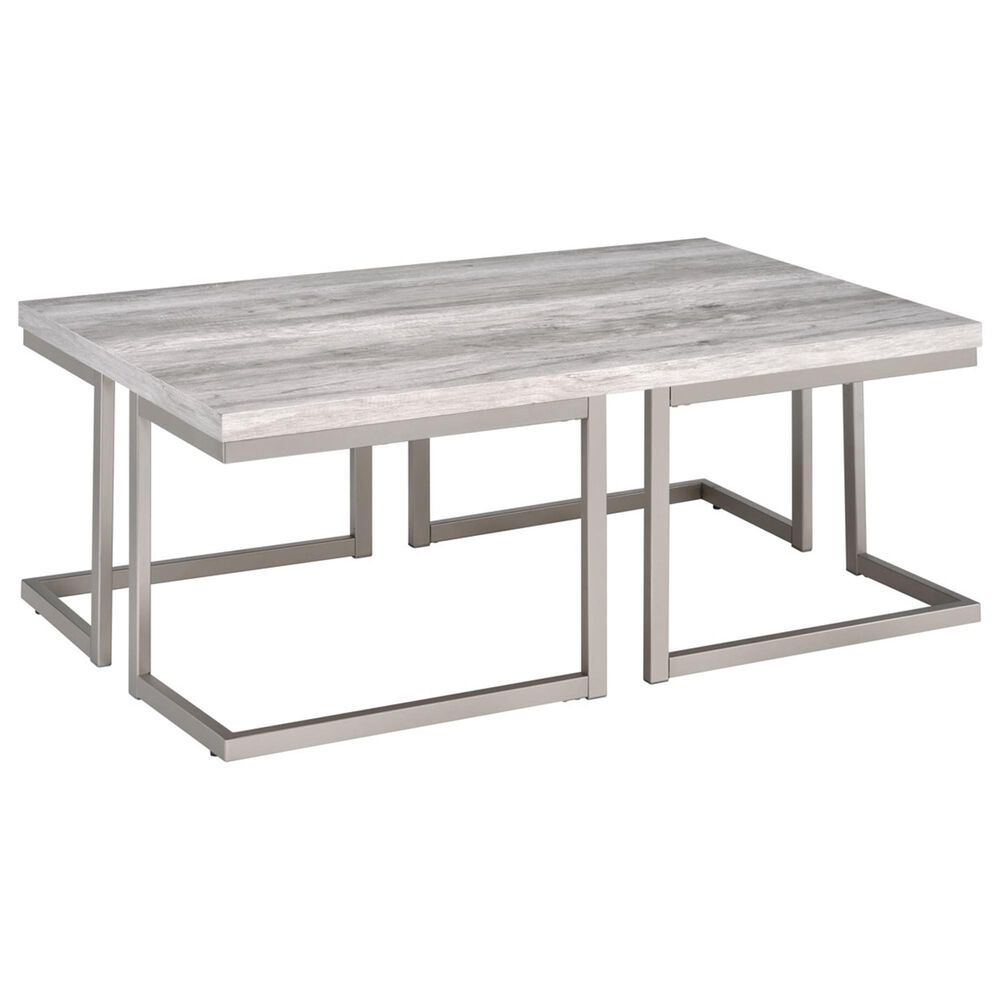Crystal City David Cocktail Table in Pewter and Driftwood, , large