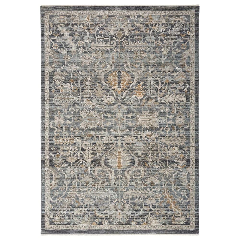 Nourison Lynx 5"3" x 7"10" Navy and Multicolor Area Rug, , large