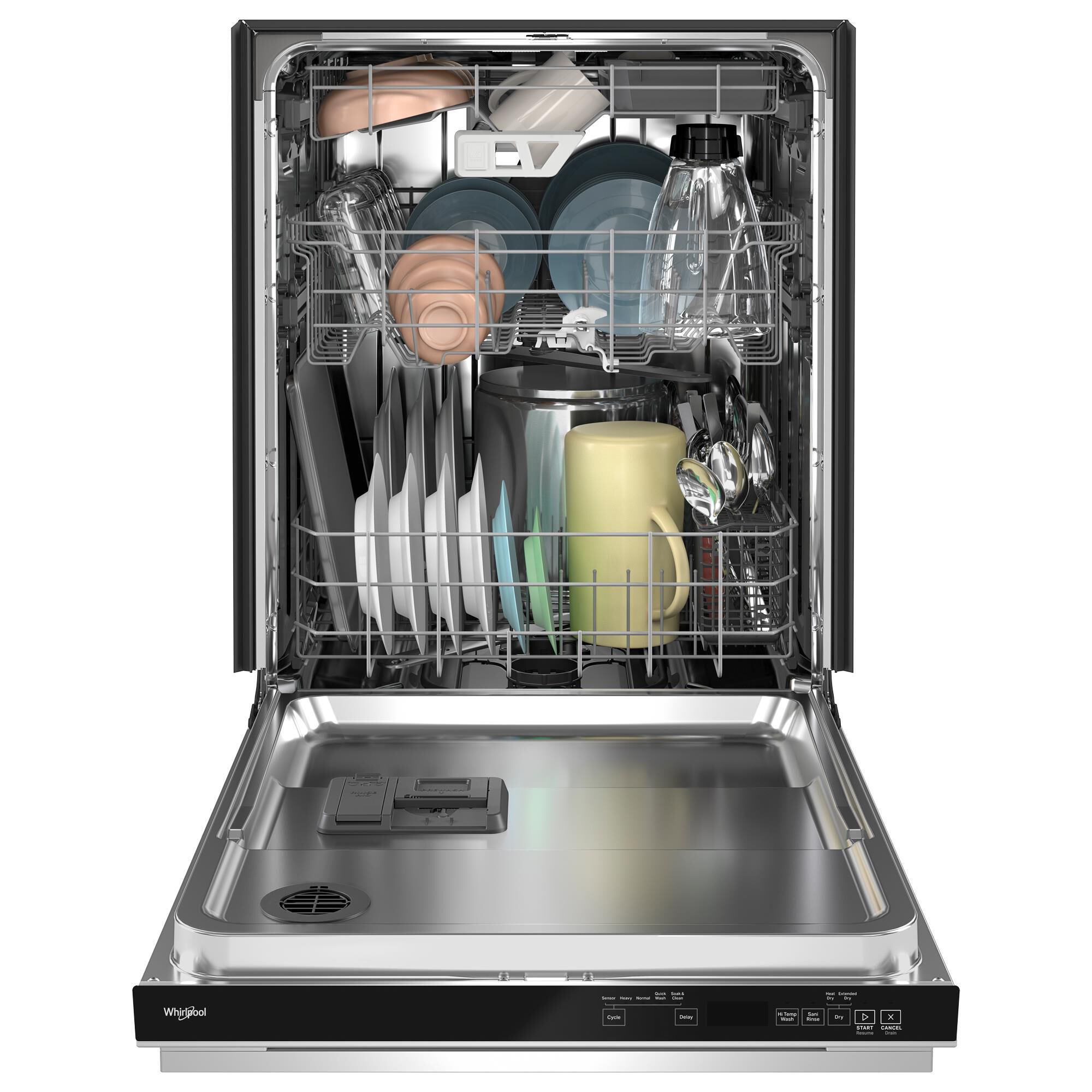 Whirlpool 24 Built In Dishwasher with Hidden Control in Black Stainless Steel