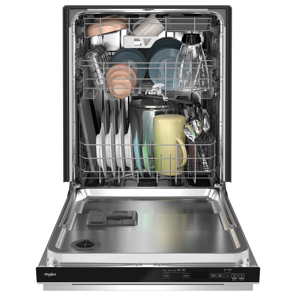 Whirlpool 24&quot; Built In Dishwasher with Hidden Control in Black Stainless Steel, , large