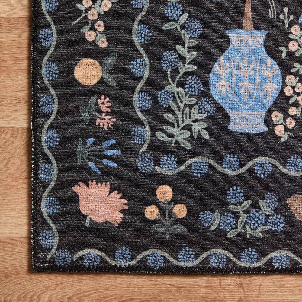 Rifle Paper Co. Menagerie MEN-03 2&#39;6&quot; x 7&#39;6&quot; Black Runner, , large