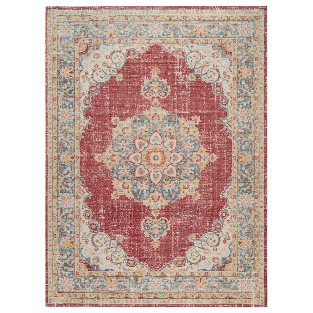 Amer Rugs Century 9" x 13" Burgundy Red and Teal Area Rug, , large