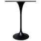 Leisuremod LeisureMod Verve Collection Modern Bar Height Table Black Base with 27 Round Marble Grey Sintered Stone Top, , large